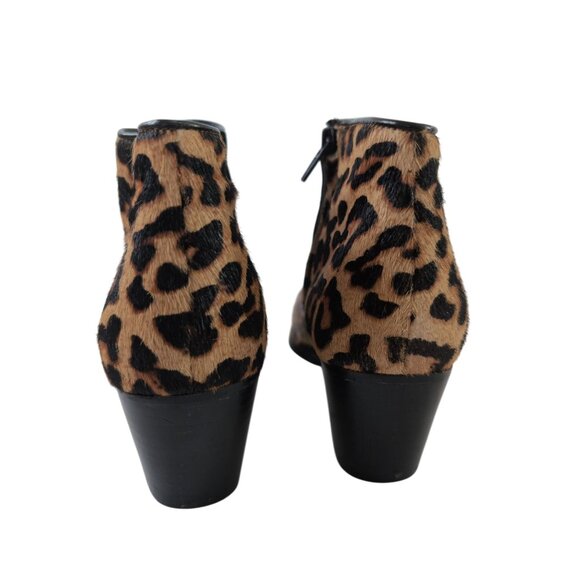 Bleecker & Bond Riley 2 Bootie Ankle Boot Womens 8 Tan Leopard Print Calf Hair - Picture 5 of 11
